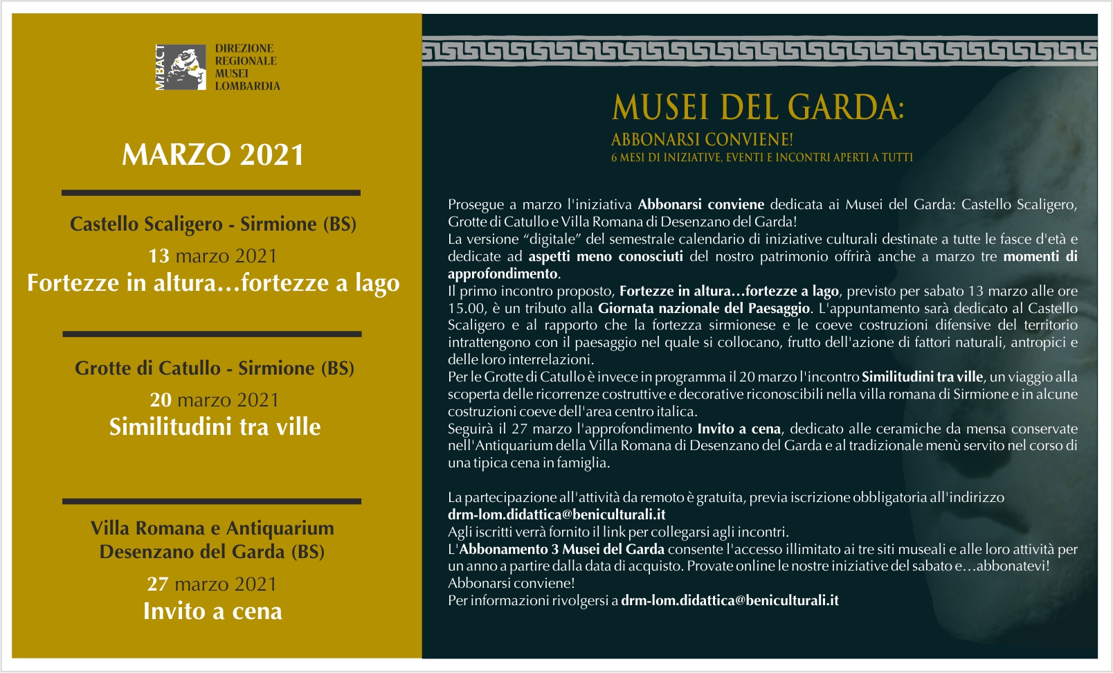Musei del Garda: Abbonarsi conviene! – iniziative di marzo 2021